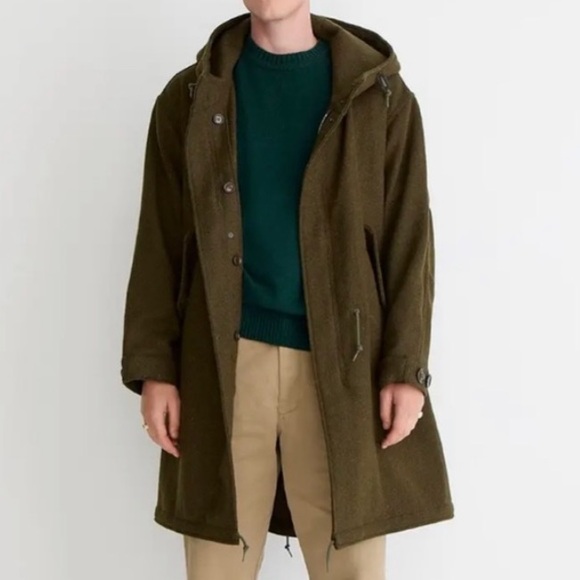 Beams Other - BEAMS Japan X J Crew Harris Tweed Coat Jacket Military Green Men’s Small $1198